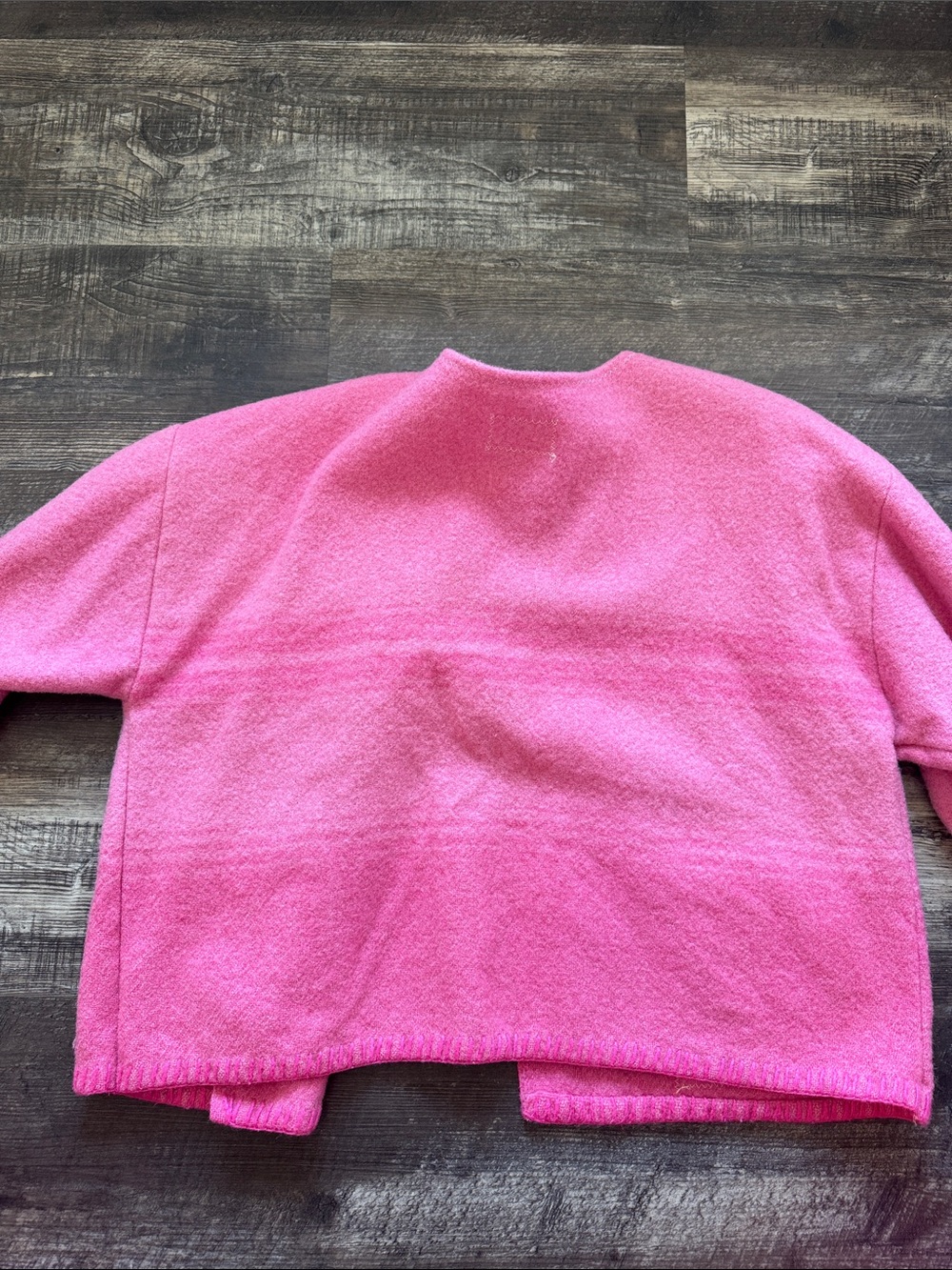 Pink Open Front Wool Jacket - Picture 10 of 12